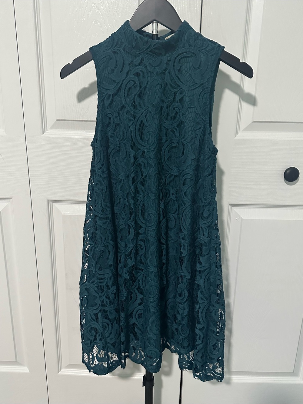Altar'd State Teal Lace Sleeveless Midi Dress